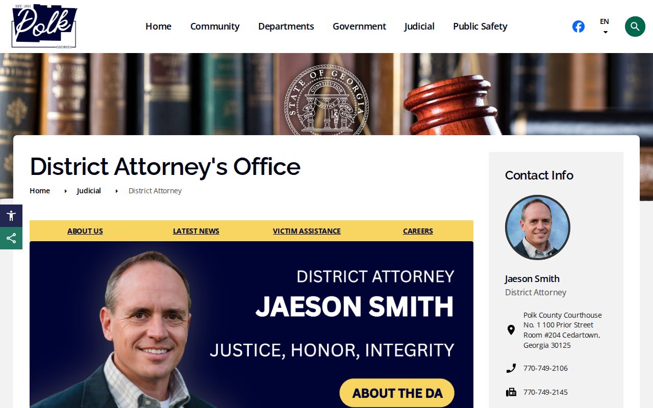 Official Polk County District Attorney agency contact page